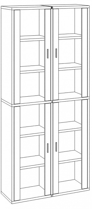 Шкаф-витрина Домино СУ(ш2в2)+4ФС