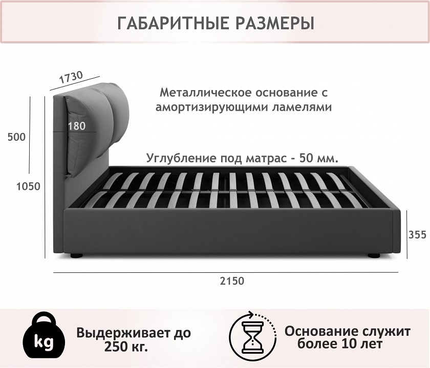 Кровать двуспальная Vita 2000x1600