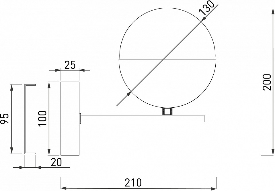 Бра Eurosvet Nuvola 70129/1 латунь