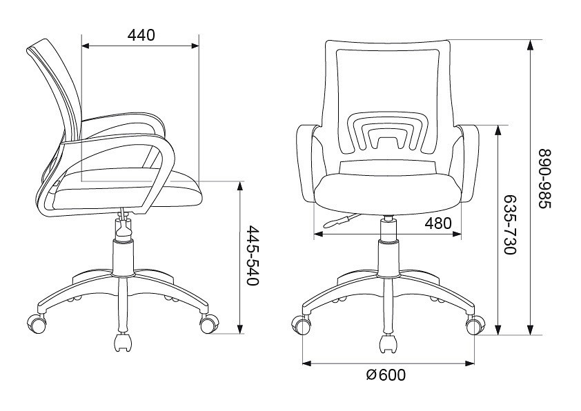 Кресло компьютерное CH-W695NLT/DG/TW-12