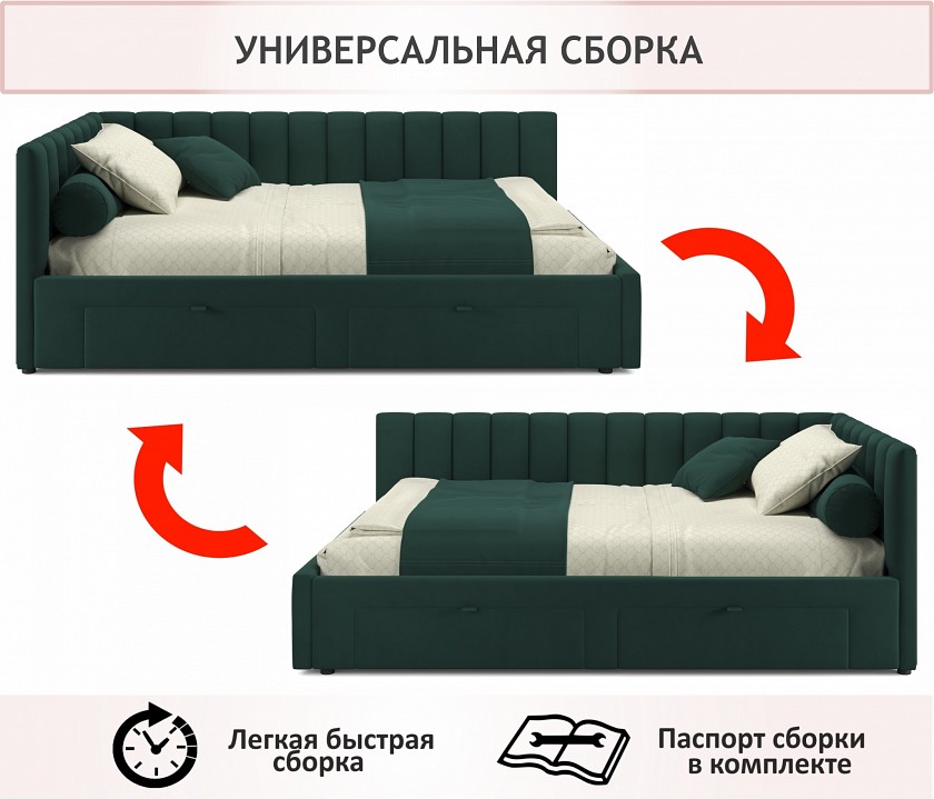 Кровать полутораспальная Milena 2000x1200
