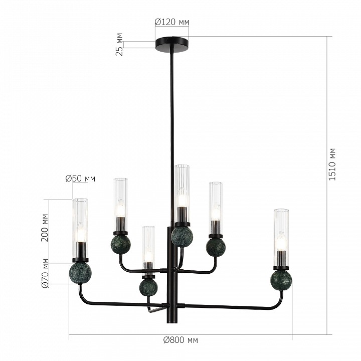 Люстра на штанге ST-Luce MEDEA SL1244.403.06