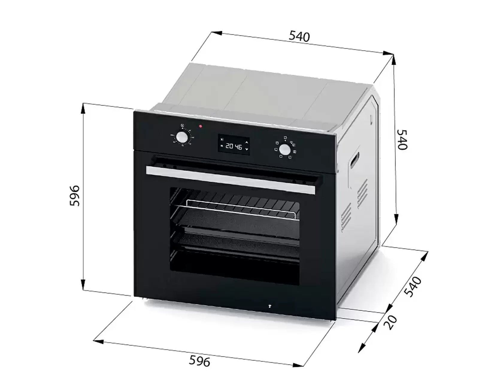Встраиваемый электрический духовой шкаф EVELUX EO 640 PB