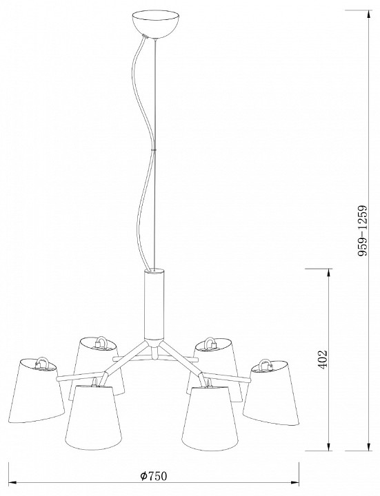 Подвесная люстра Freya Nordic FR5127PL-06B