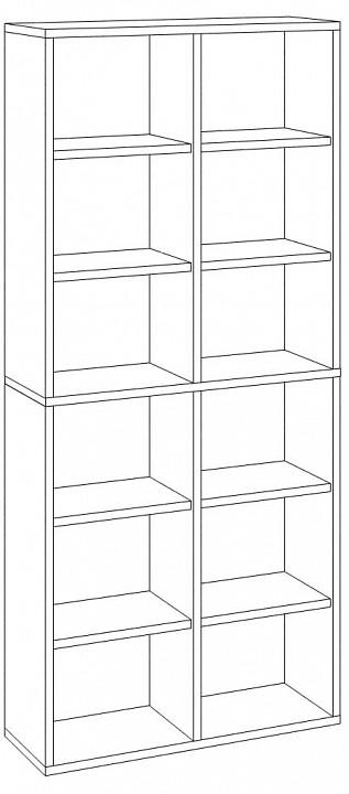Шкаф книжный Домино СУ(ш2в2)+4ФГ