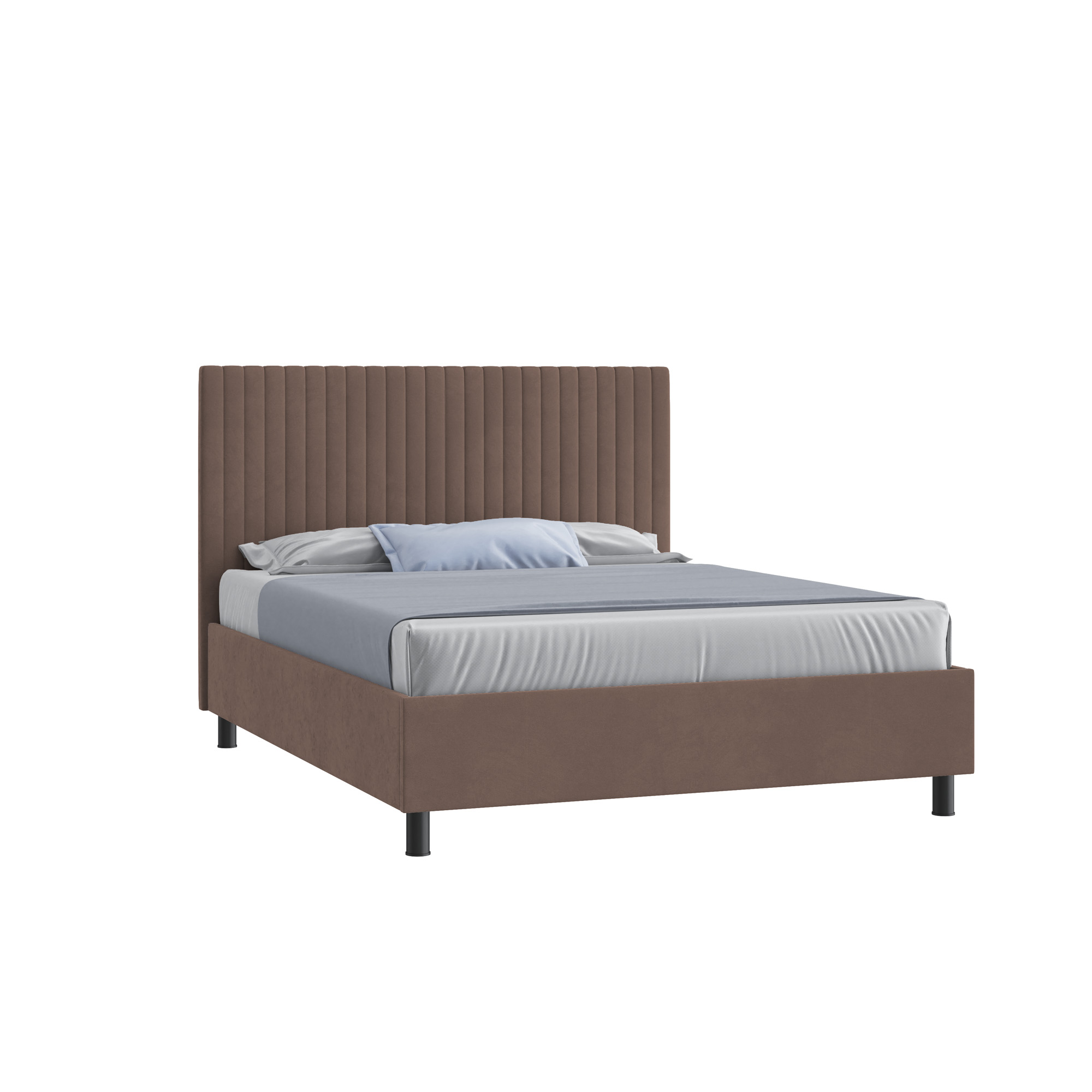 Кровать Леона 140х200 (Классик, ППМ, 1000Н, Микровелюр корица)
