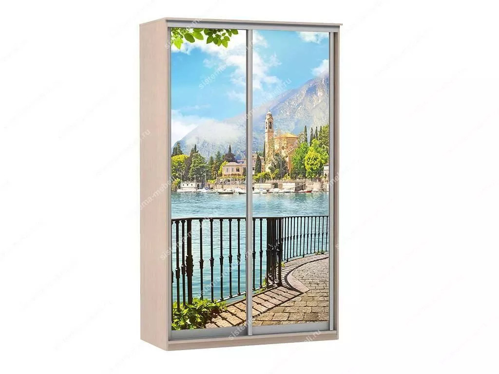 Шкаф купе Модерн 1190х450 2-х дверный фотопечать №4 ясень