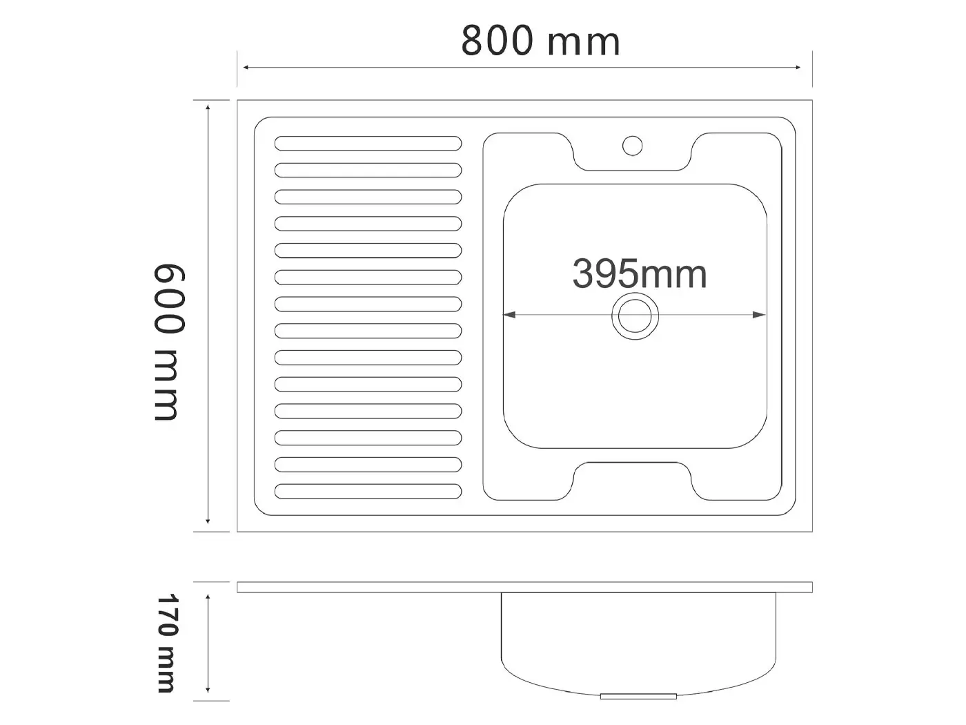 Накладная мойка MG6-8060