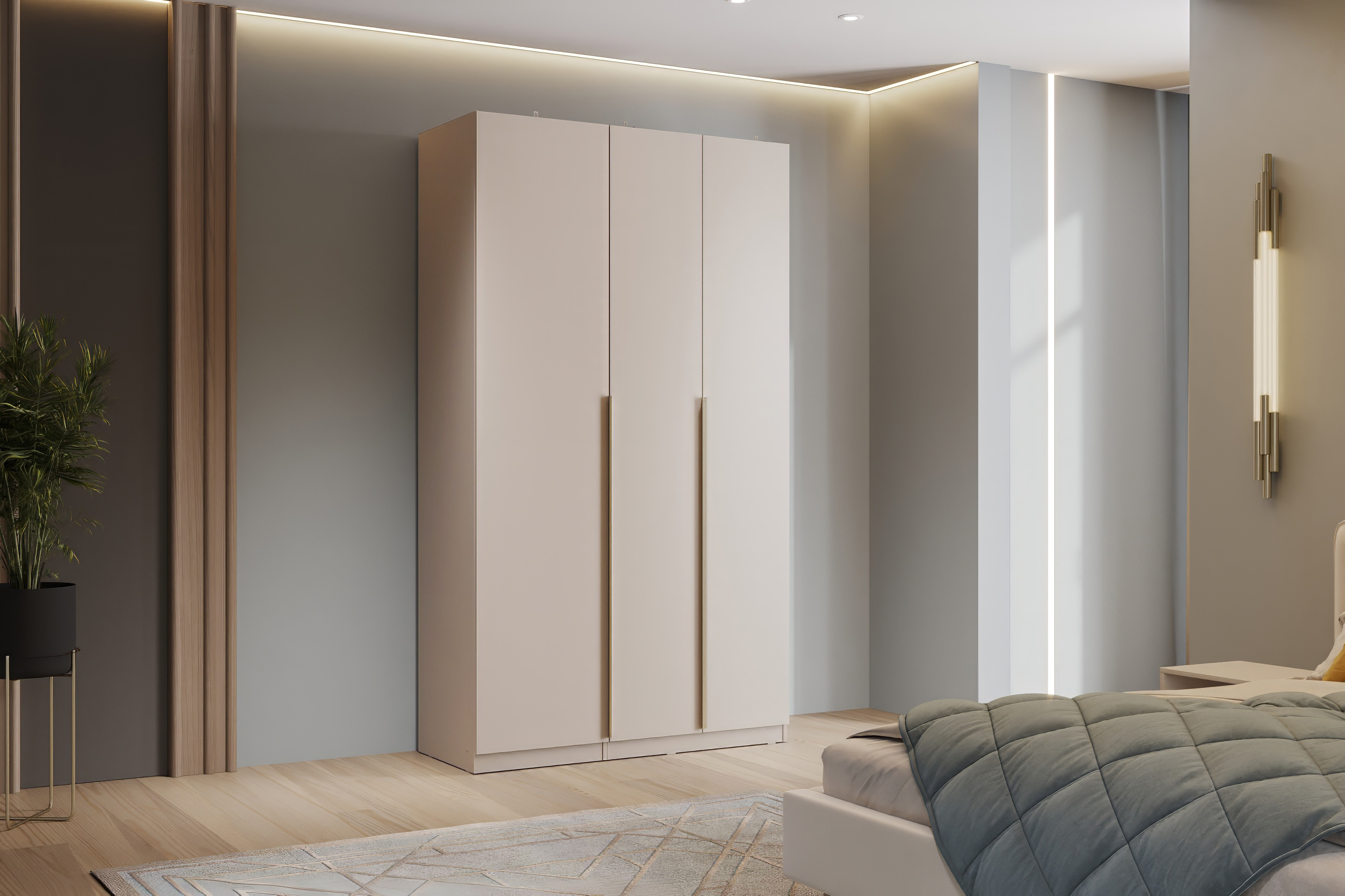 Шкаф 3-х створчатый Эккервуд, меланж, комплект 23